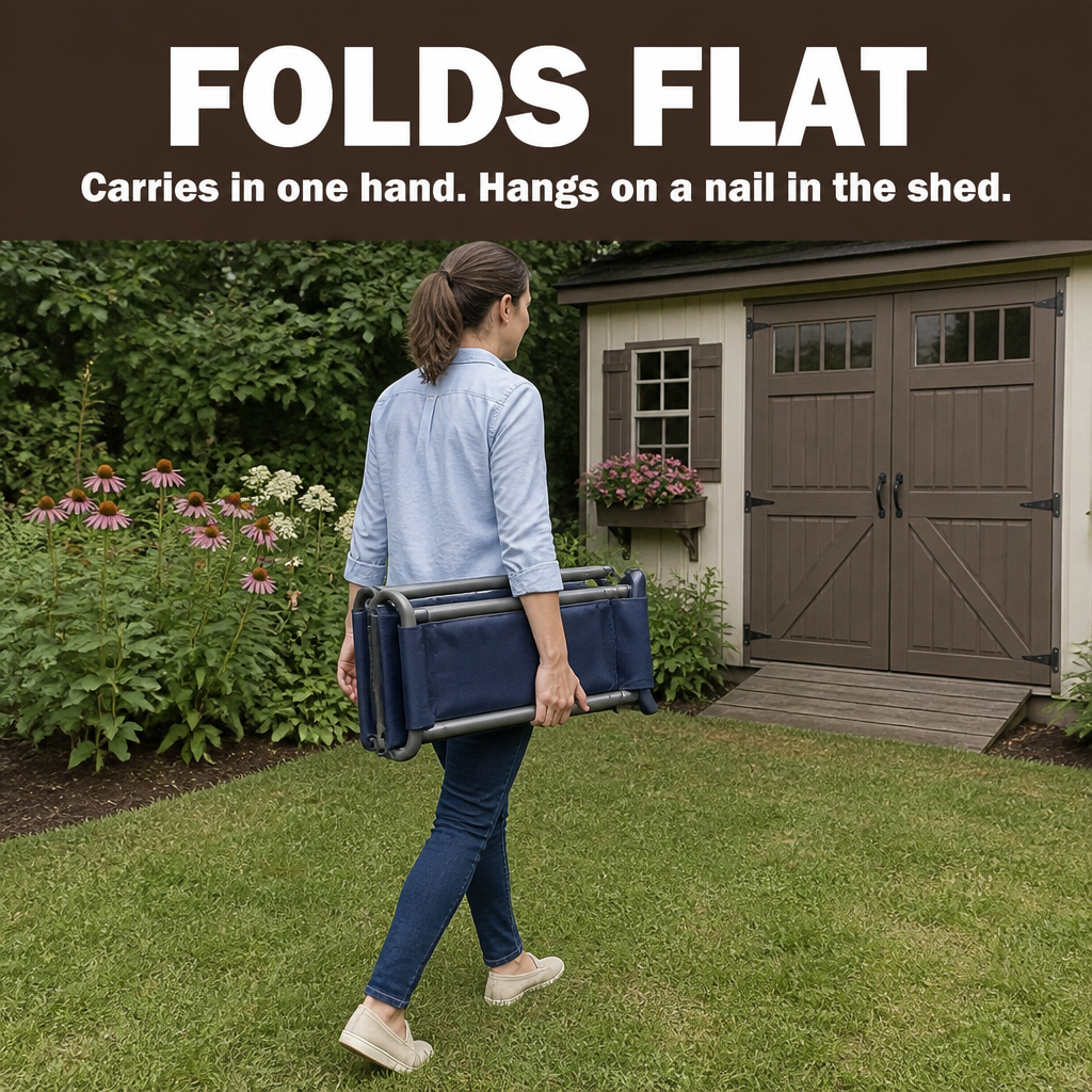 Folds flat and carries in one hand